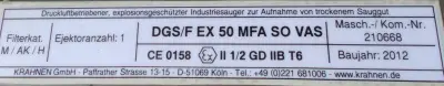 S12112D - Endüstriyel elektrikli süpürge KRAHNEN DGS/F EX 50