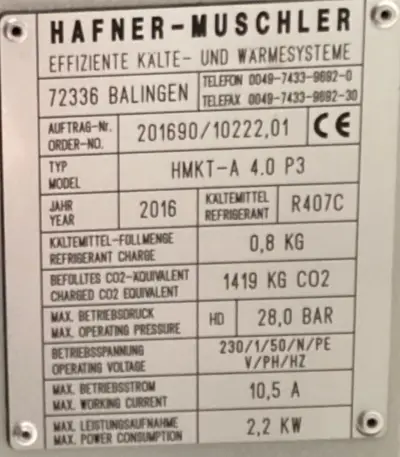 I16304D - HM HMK-A 4.0P3 Cooling Aggregate